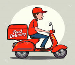 food delivery man on scooter